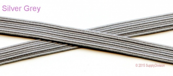 6mm (approx) flat elastic, SD570 Silver Grey.